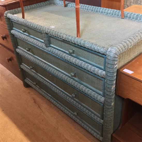 Blue Spanish wicker chest of drawers(-)